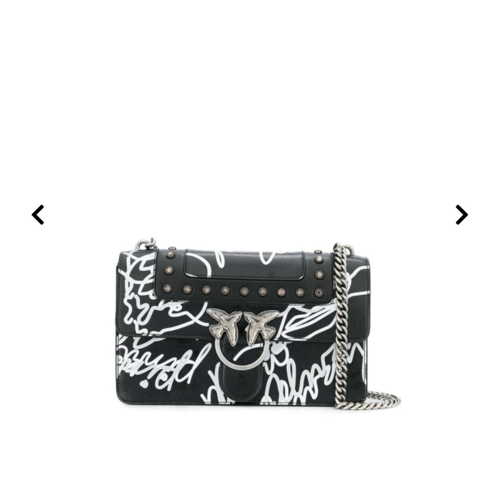 PINKO Mini Love graffiti effect leather bag
